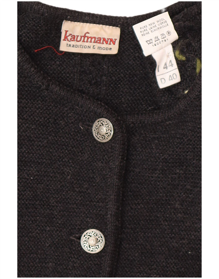 KAUFMANN Cárdigan para mujer IT 44 Lana floral gris medio