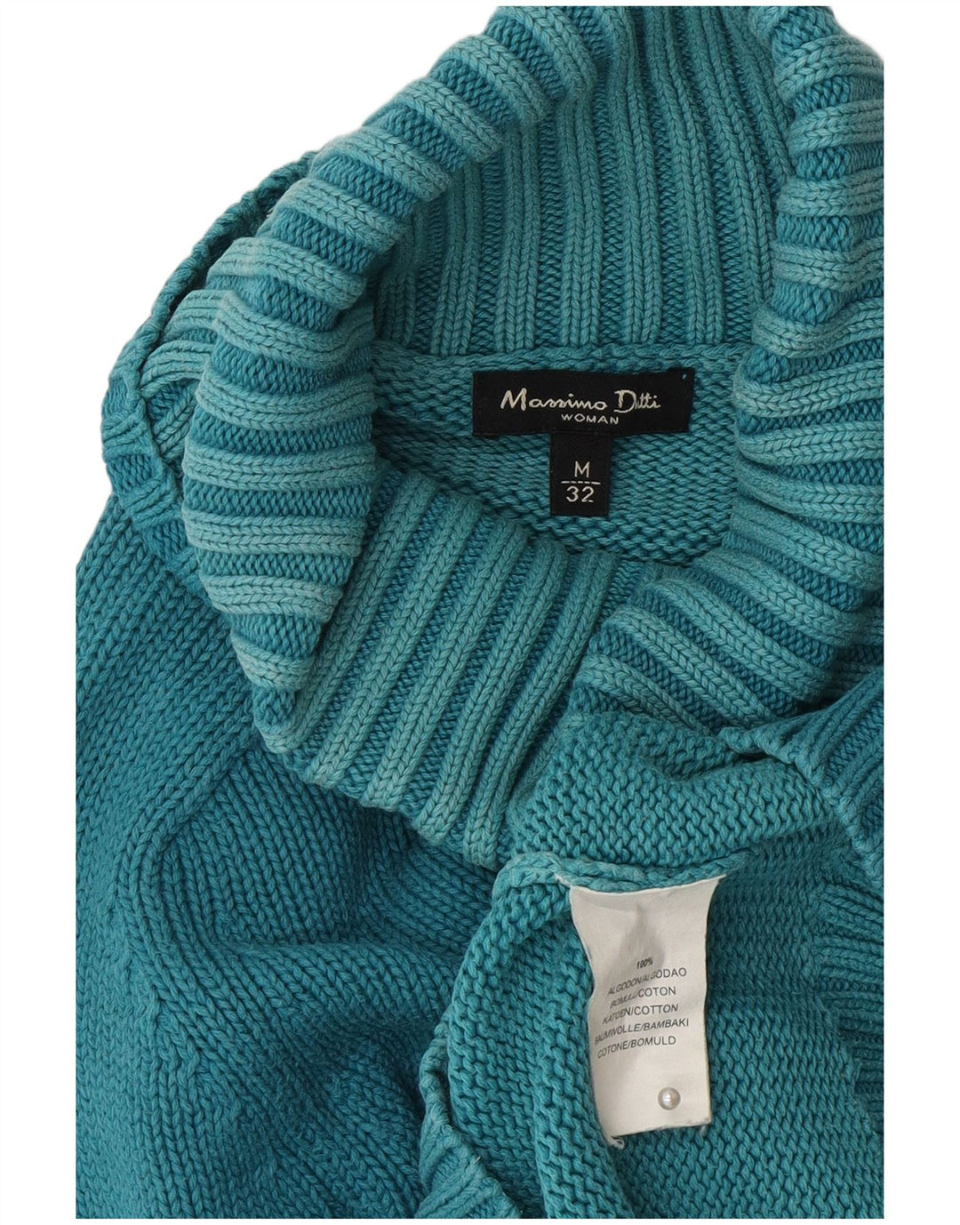 Massimo Dutti Jersey de cuello vuelto para mujer UK 42 Algodón azul medio