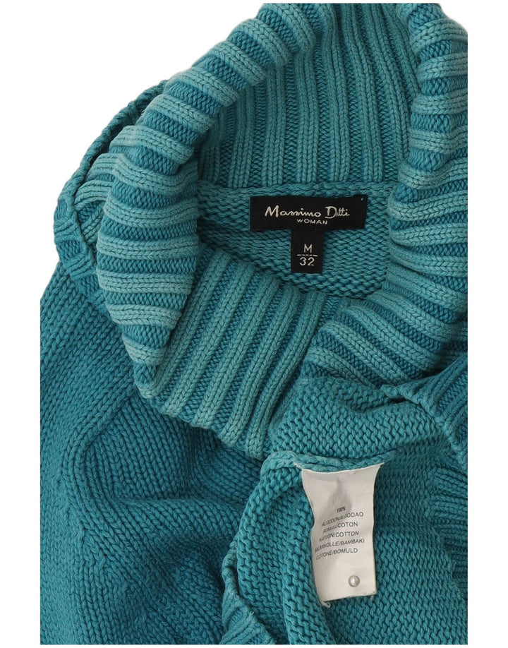 Massimo Dutti Jersey de cuello vuelto para mujer UK 42 Algodón azul medio
