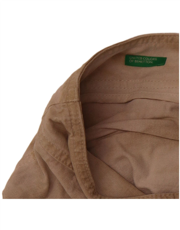 Benetton Pantalón Corto Recto W32 L24 Beige Tie Dye