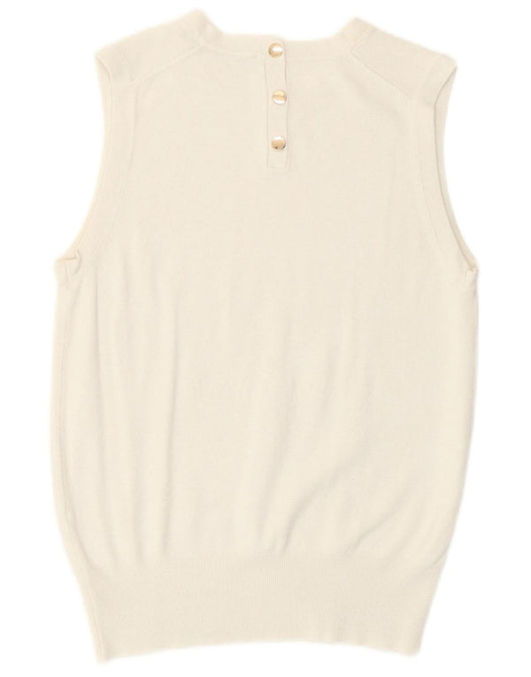 Zara Mujer Chaleco Tank Top UK 10 Small Blanco
