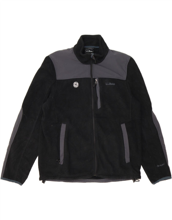 L.L.BEAN Mens Fleece Jacket UK 38 Medium Black Colourblock Polyester Vintage L.L.Bean and Second-Hand L.L.Bean from Messina Hembry 