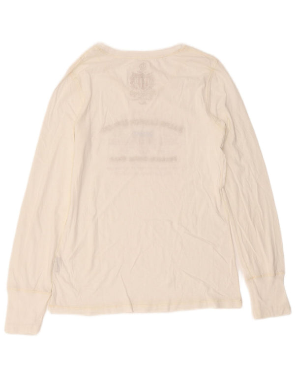 Ralph Lauren Top gráfico para mujer de manga larga UK 8 Small White