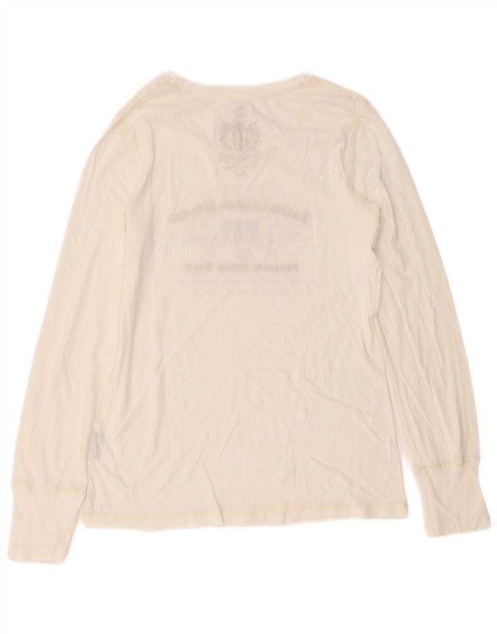 Ralph Lauren Top gráfico para mujer de manga larga UK 8 Small White