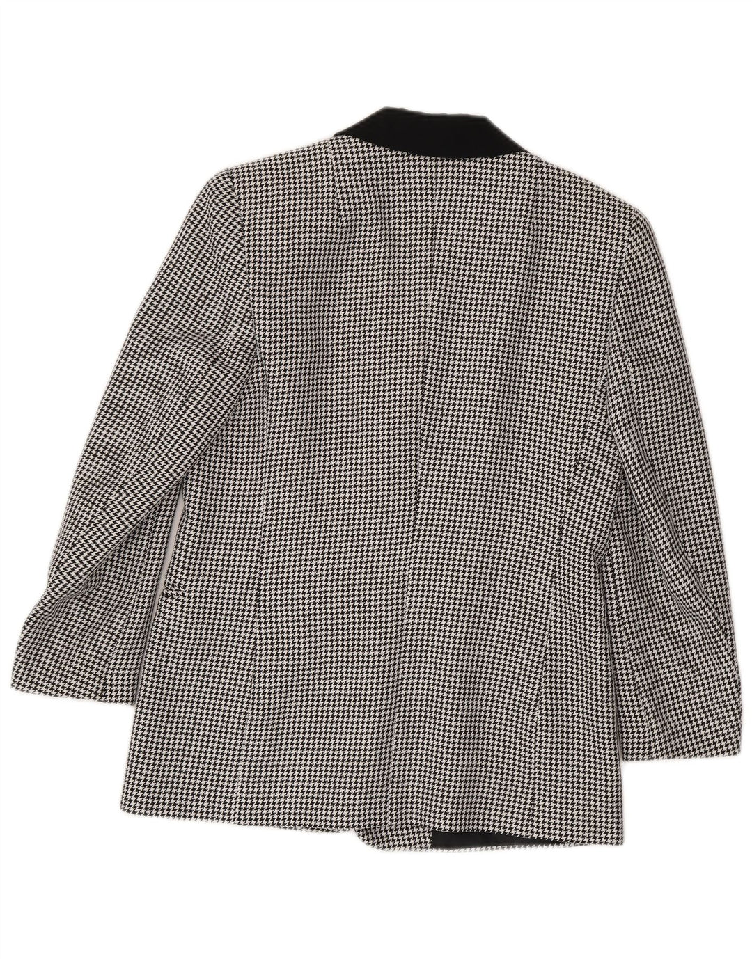 Canda Chaqueta tipo blazer de 3 botones para mujer UK 10 Small Black Houndstooth Poliéster