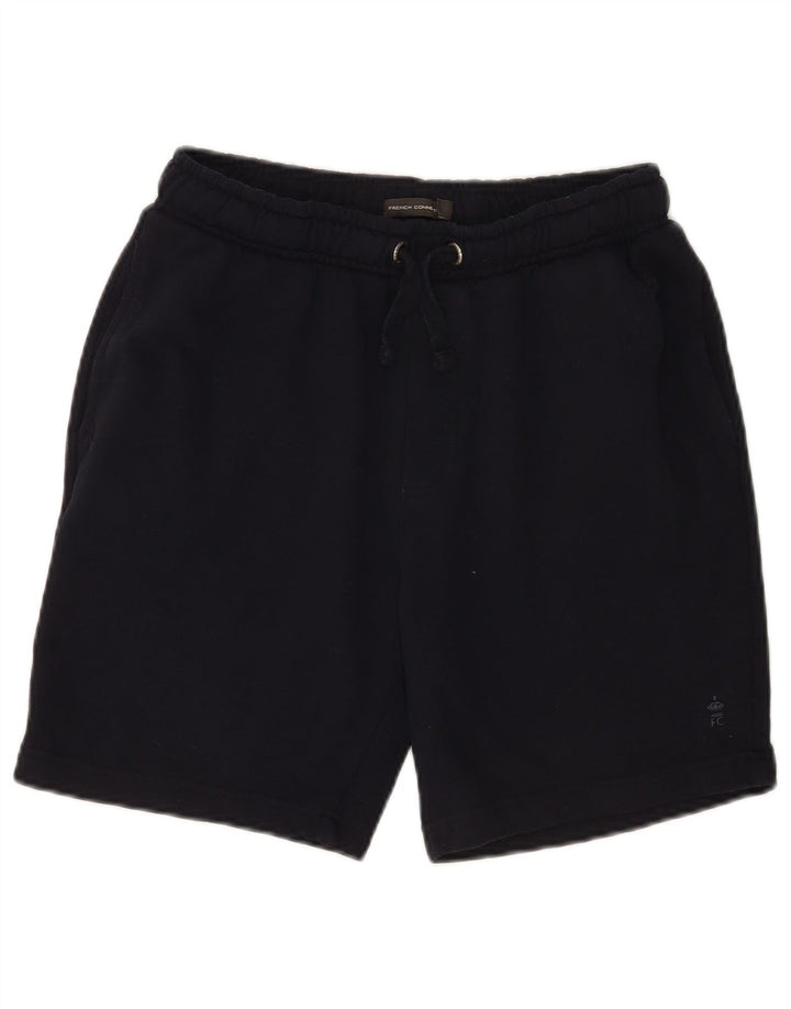 French Connection Pantalones cortos deportivos para hombre pequeños de algodón azul marino