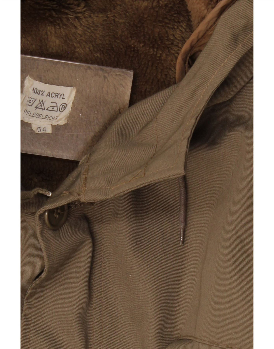 VINTAGE Chaqueta Parka militar con capucha para hombre IT 54 2XL Algodón caqui