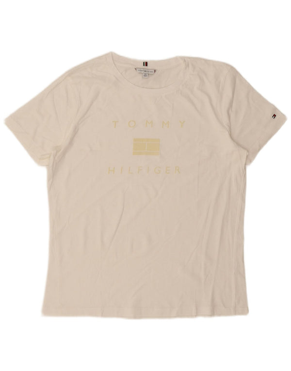 Tommy Hilfiger Camiseta para mujer Top UK 46 Large White