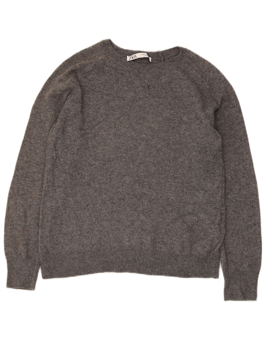ZARA Suéter tipo jersey con cuello barco para mujer UK 44 Gris medio