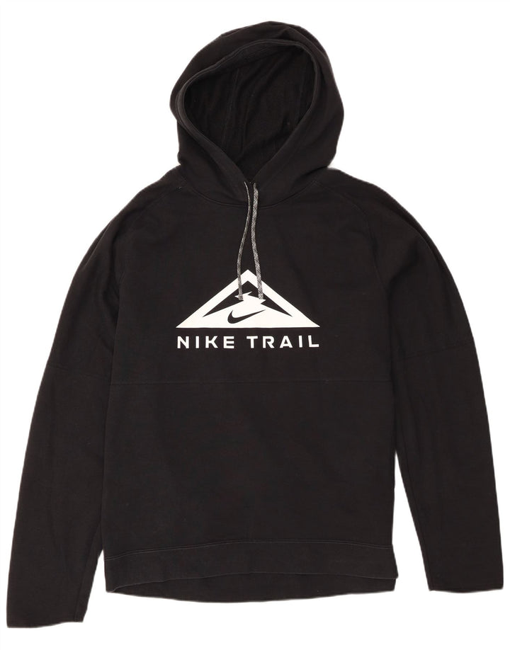 Nike Dri Fit Graphic Sudadera con capucha para hombre, talla mediana, algodón negro