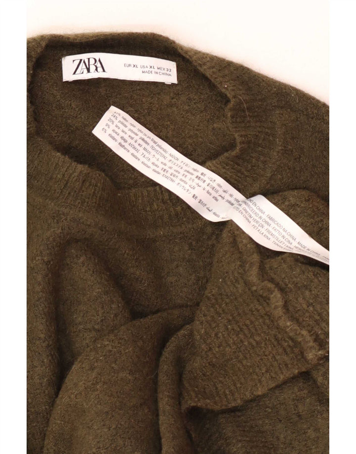 Zara Hombre Jersey Cuello Redondo Jersey XL Caqui Nylon