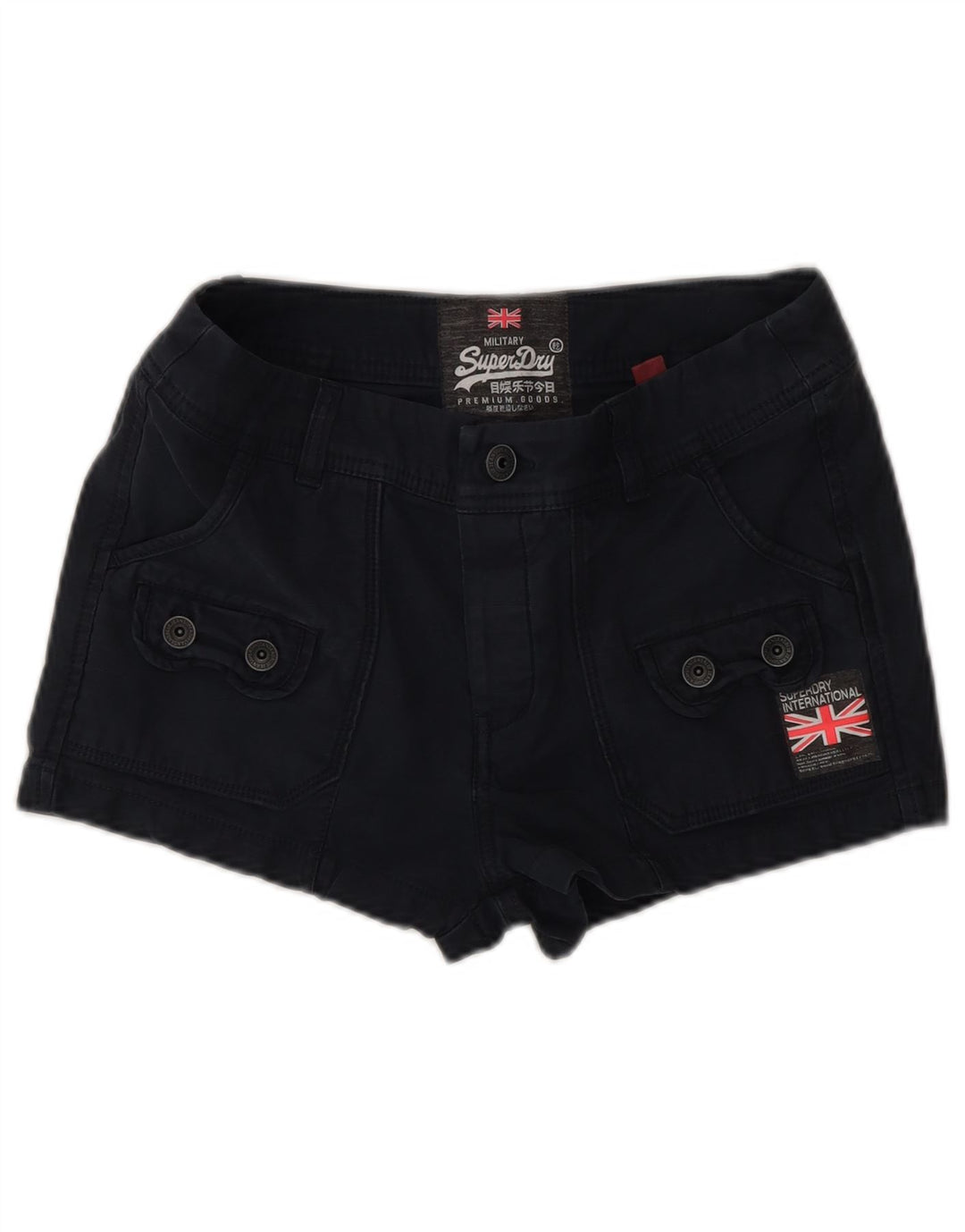 Shorts Cargo Superdry Mujer XS W28 Algodón Negro