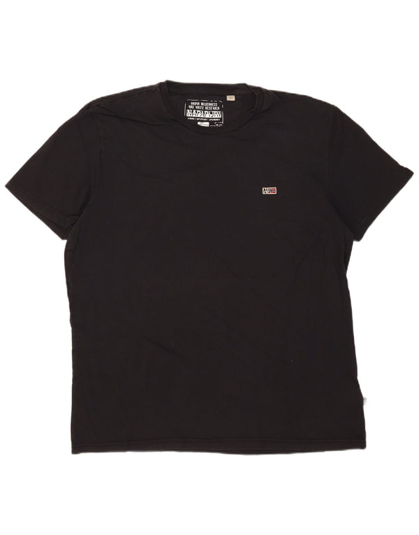 Napapijri Camiseta gráfica para hombre Top 2XL Algodón negro