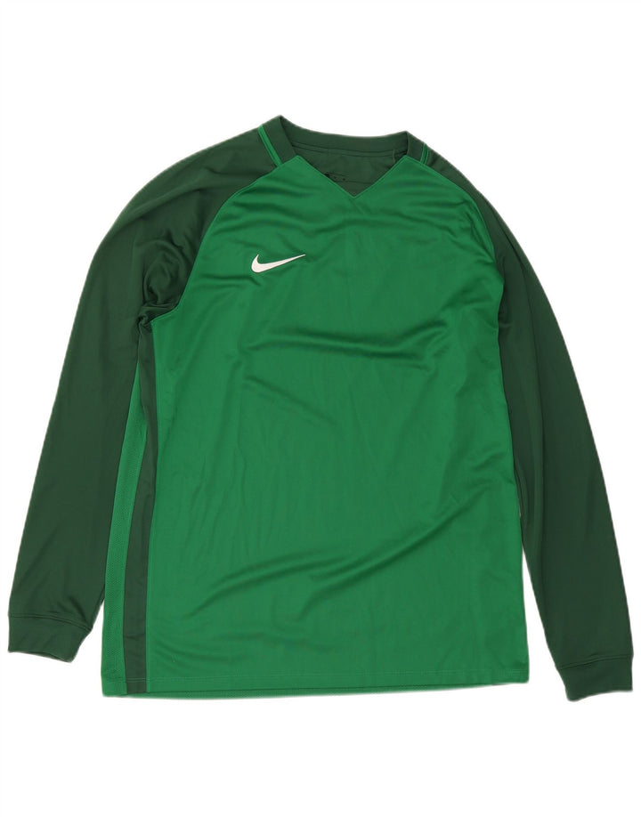Camiseta Nike Dri Fit de manga larga para hombre, color verde, XL