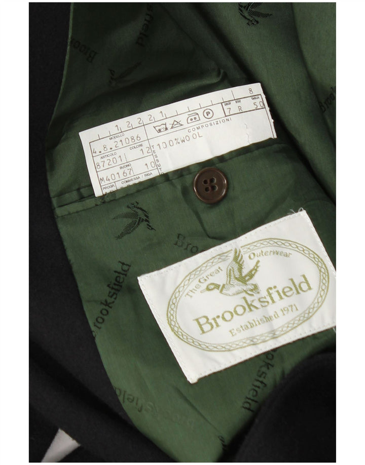 Brooksfield Chaqueta tipo blazer de 2 botones para hombre IT 50 Large Lana azul marino