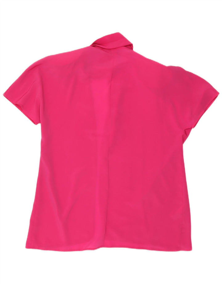 Vintage mujer longline manga corta Blazer chaqueta IT 43 rosa medio