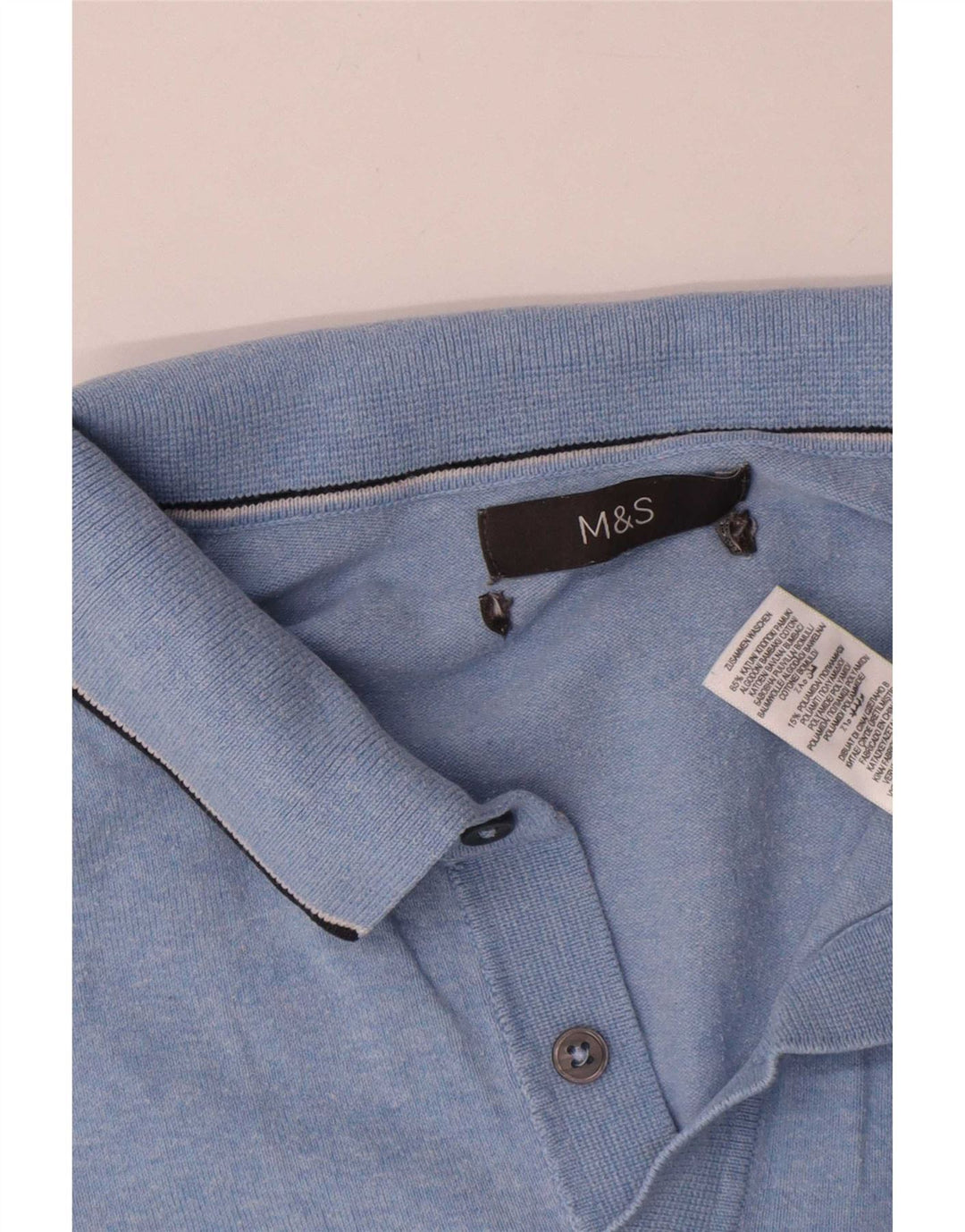 Marks & Spencer Polo para hombre de algodón azul medio