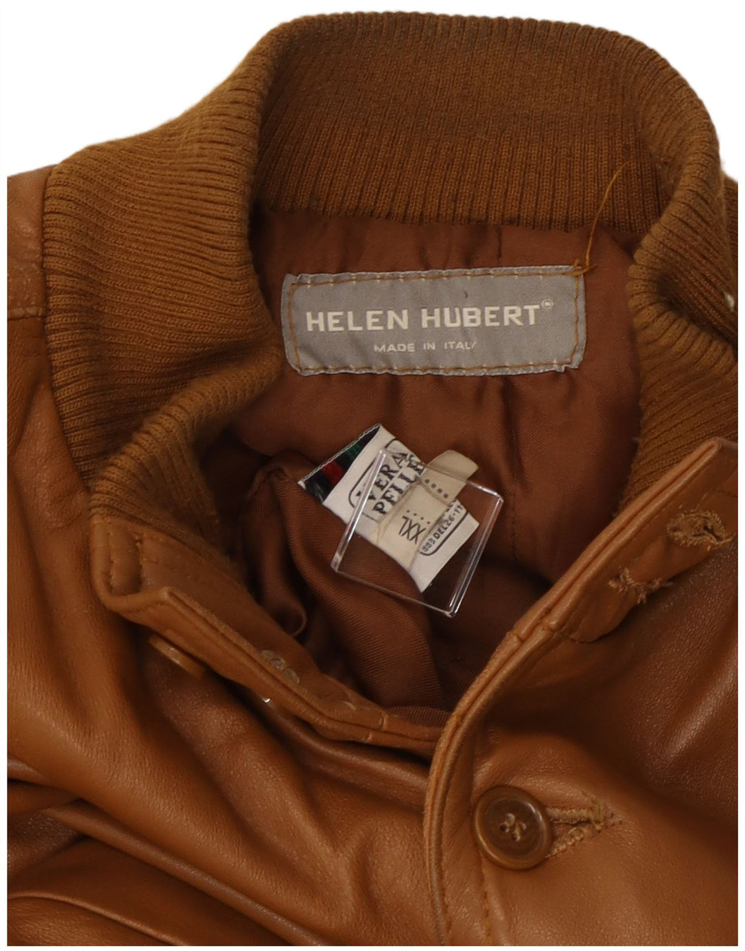 Helen Hubert Chaqueta de cuero para hombre UK 44 2XL Cuero marrón