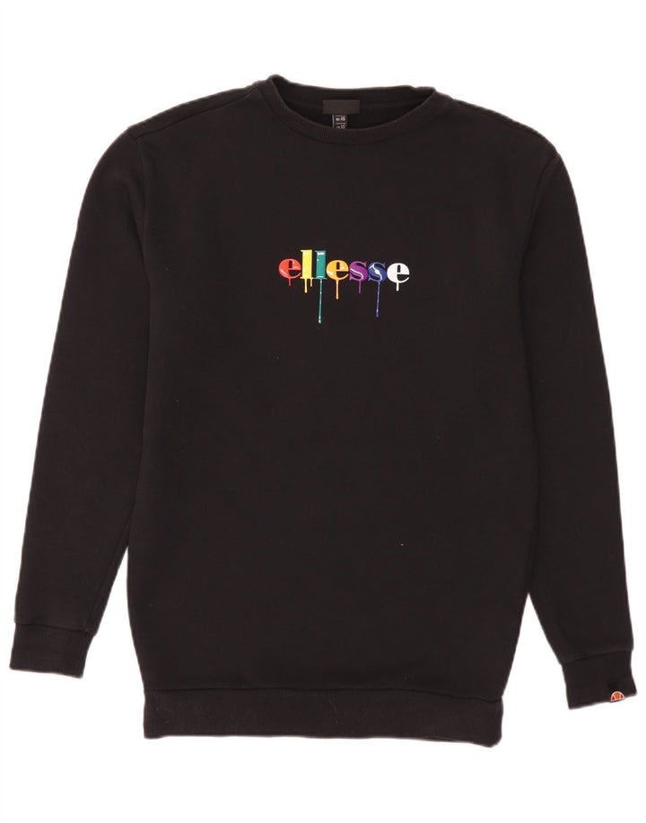 Ellesse Hombre Sudadera Gráfica Jumper XS Algodón Negro
