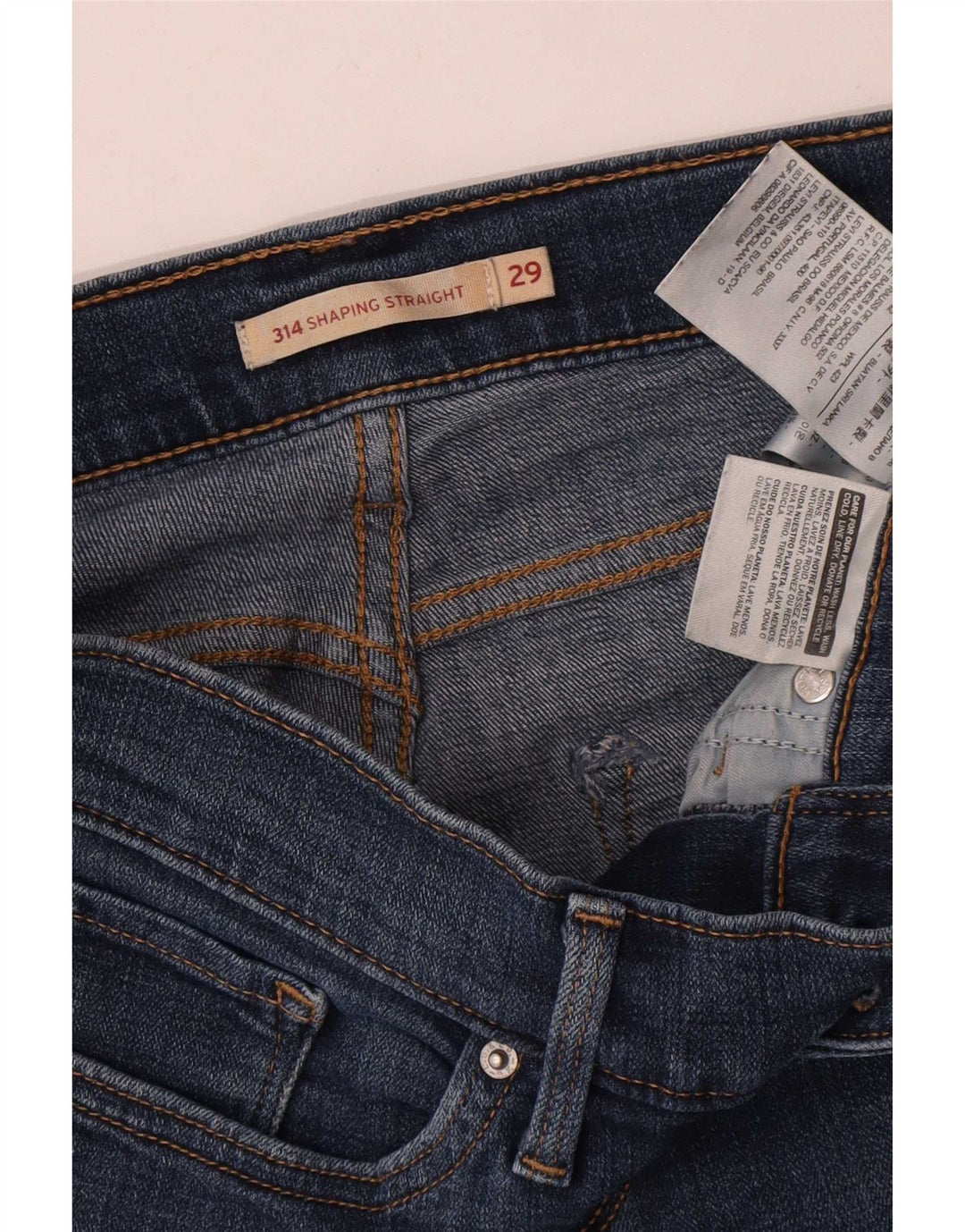 Vaqueros Levi's Mujer 314 Shaping Straight W29 L30 Algodón Azul