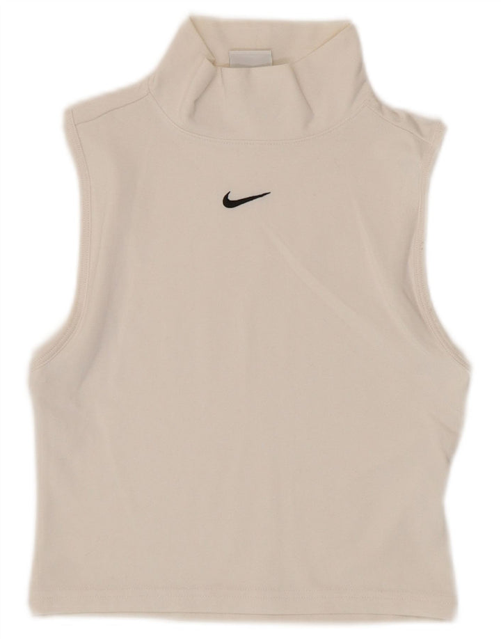 Nike Top corto sin mangas para mujer UK 4 XS Blanco