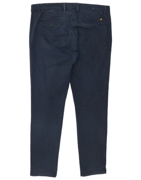 Zara Mens Slim Chino Pantalones EU 48 XL W38 L30 Azul Marino Algodón