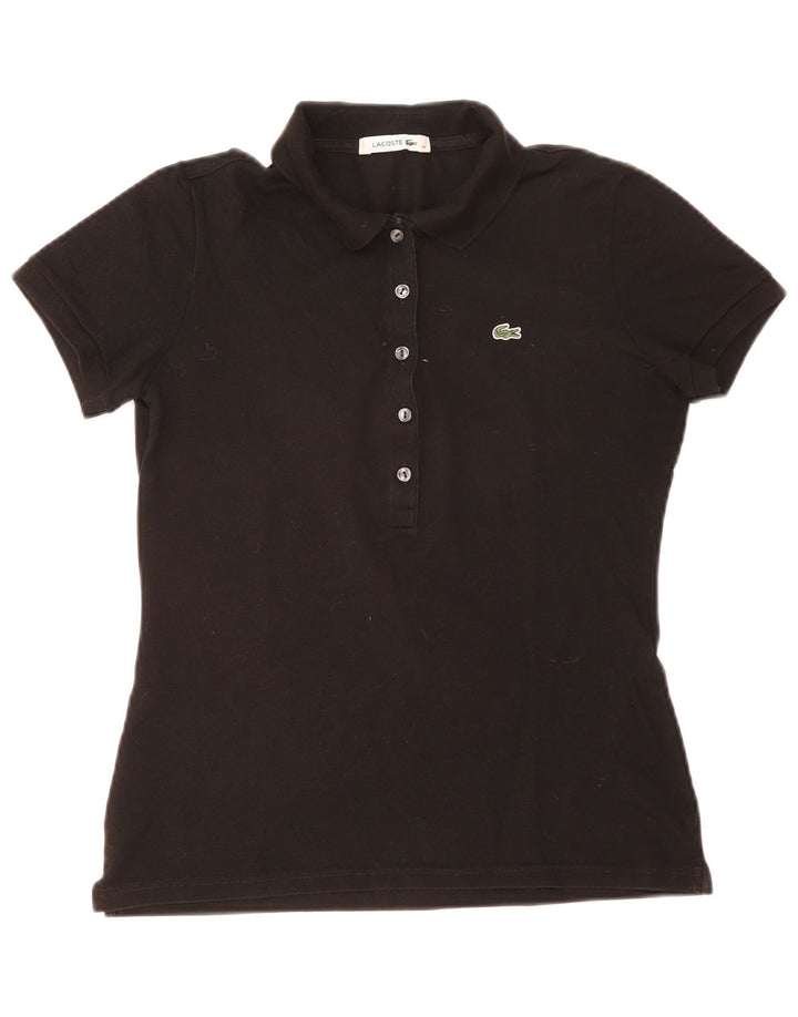 Polo Lacoste Mujer Talla 42 Grande Algodón Negro