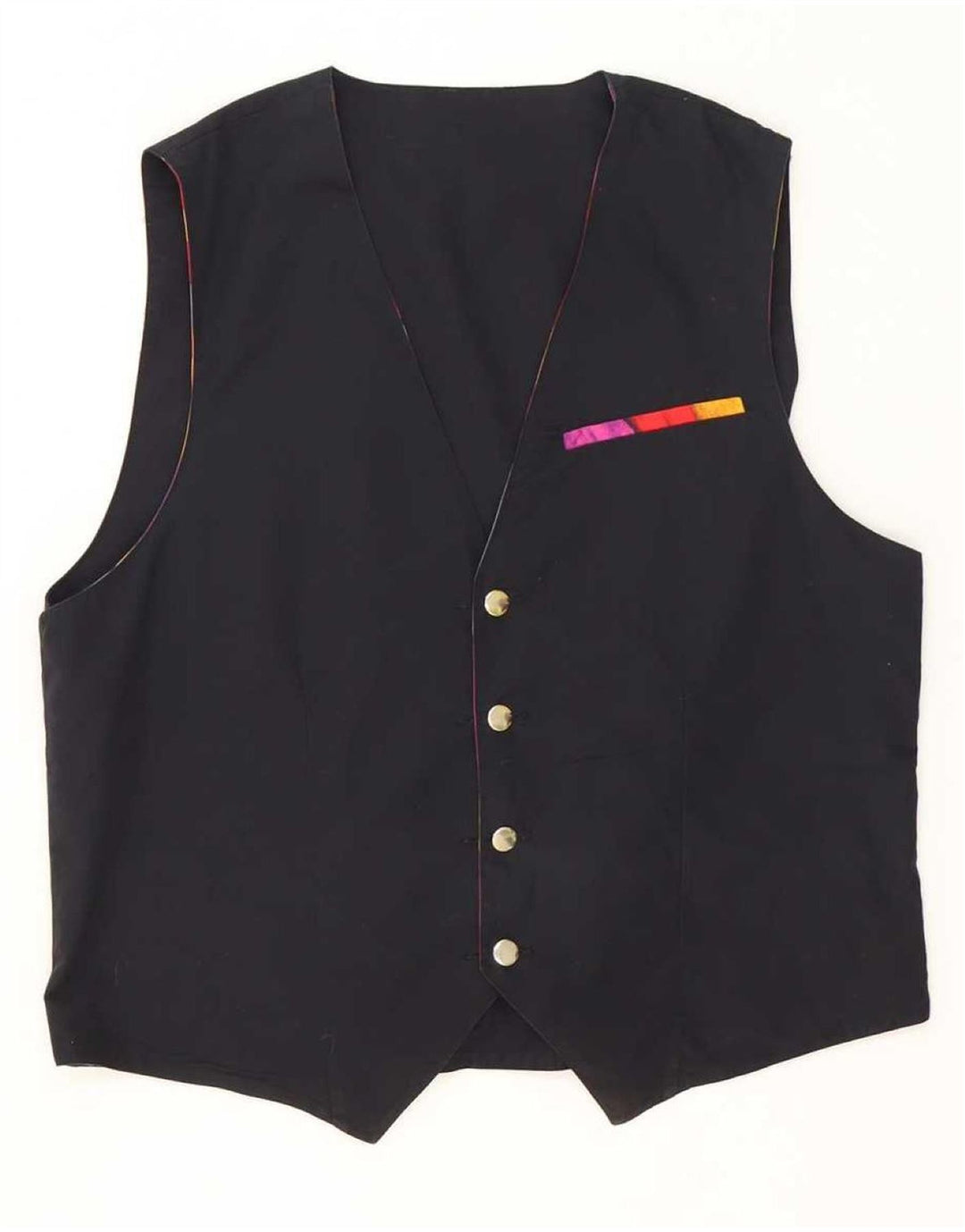Chaleco reversible vintage para hombre medio multicolor geométrico