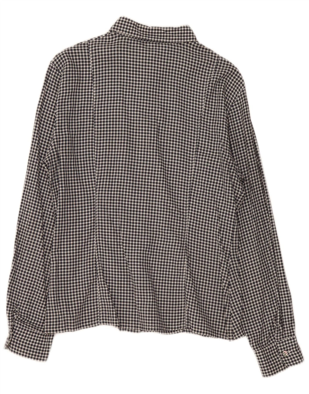 Camisa vintage para mujer IT 46 Algodón Gingham negro grande
