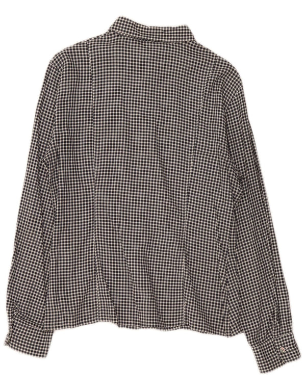 Camisa vintage para mujer IT 46 Algodón Gingham negro grande