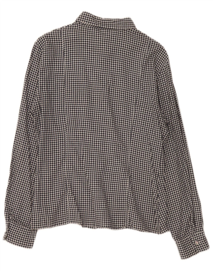 Camisa vintage para mujer IT 46 Algodón Gingham negro grande