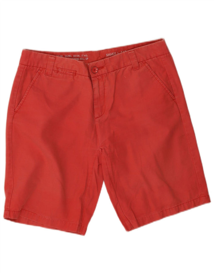 GAP Pantalones cortos chinos caquis para mujer UK 8 Small W32 Rojo