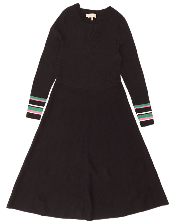 Hobbs Vestido tipo jersey de manga larga para mujer UK 46 Grande Lana merino a rayas negras