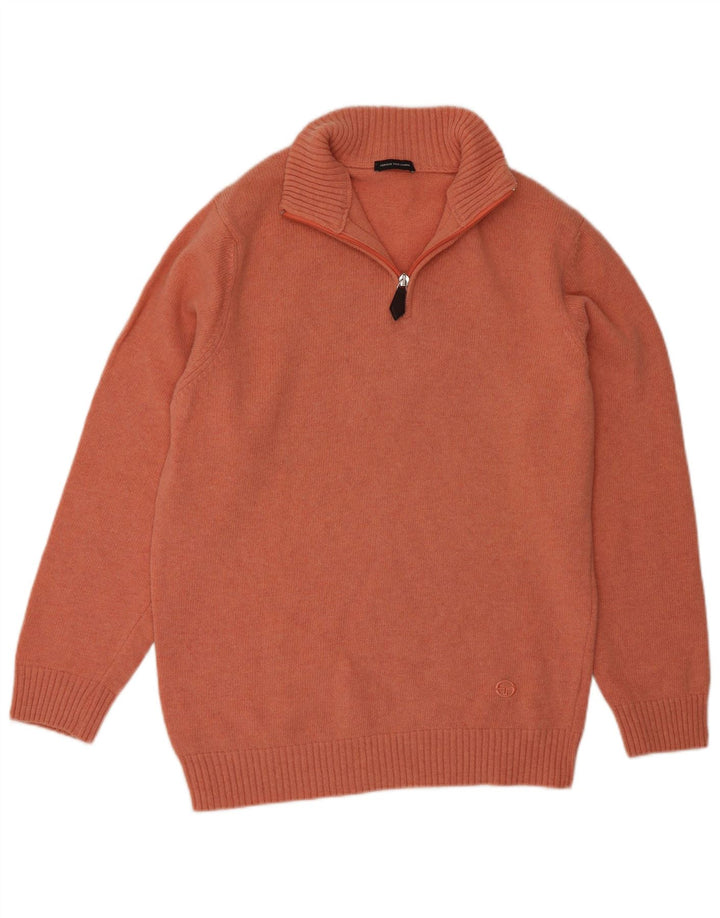 Sergio Tacchini Jersey De Cuello Con Cremallera Para Hombre De Lana Naranja Mediana