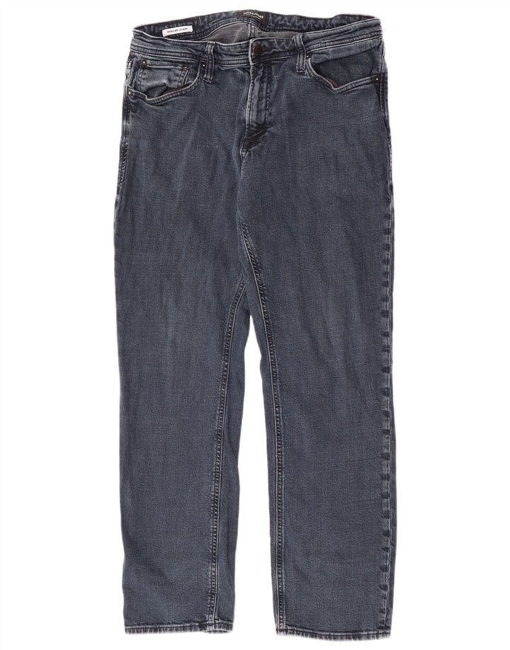 Jack & Jones Mens Clark Regular Straight Jeans W34 L29 Algodón Azul