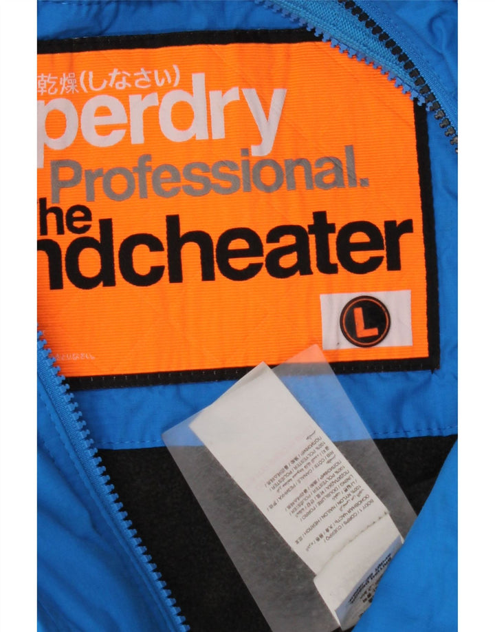 SUPERDRY Chaqueta cortavientos con capucha The Windcheater para hombre UK 40 Large Blue