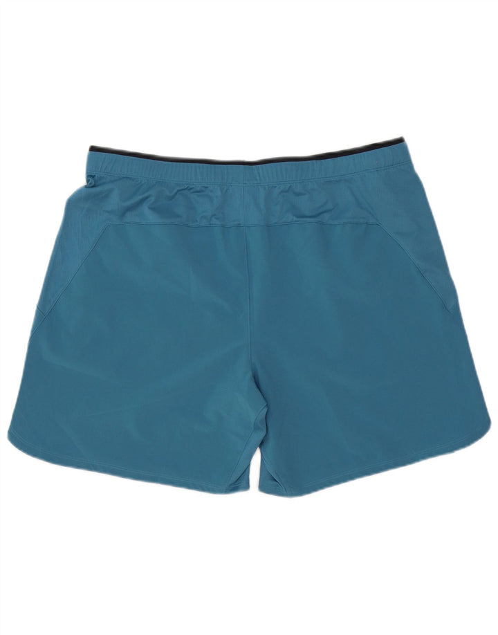 Reebok - Pantalones cortos deportivos para hombre, poliéster azul grande