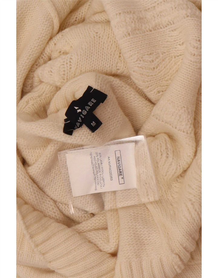 Navigare Jersey con Cuello Redondo para Hombre de Lana Blanca Mediana