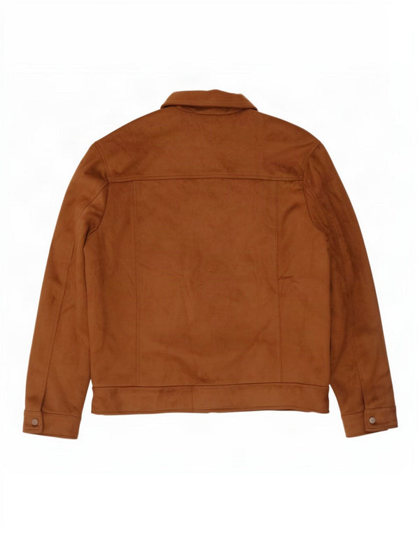 Zara Hombre Cazadora Bomber De Ante Sintético UK 42 XL Poliéster Beige