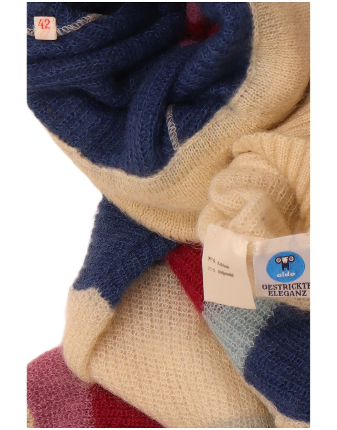 ALDO Suéter tipo jersey con cuello vuelto para mujer EU 42 Grande Rayas multicolores