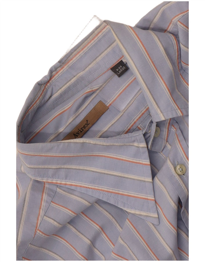 Camisa Avirex para hombre grande a rayas azules