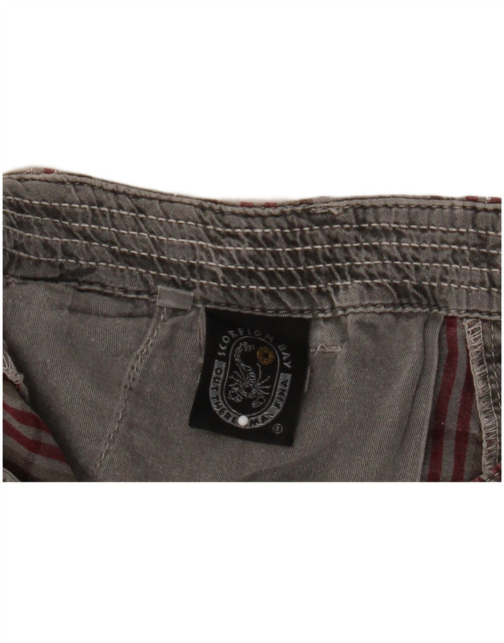 Scorpion Bay Pantalones cortos tipo cargo para hombre W36 Algodón a cuadros gris grande