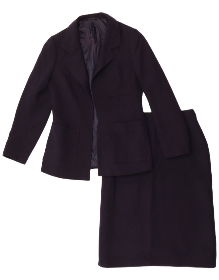 Max Mara Conjunto de falda de 2 piezas para mujer IT 44 Medium W26 Azul marino