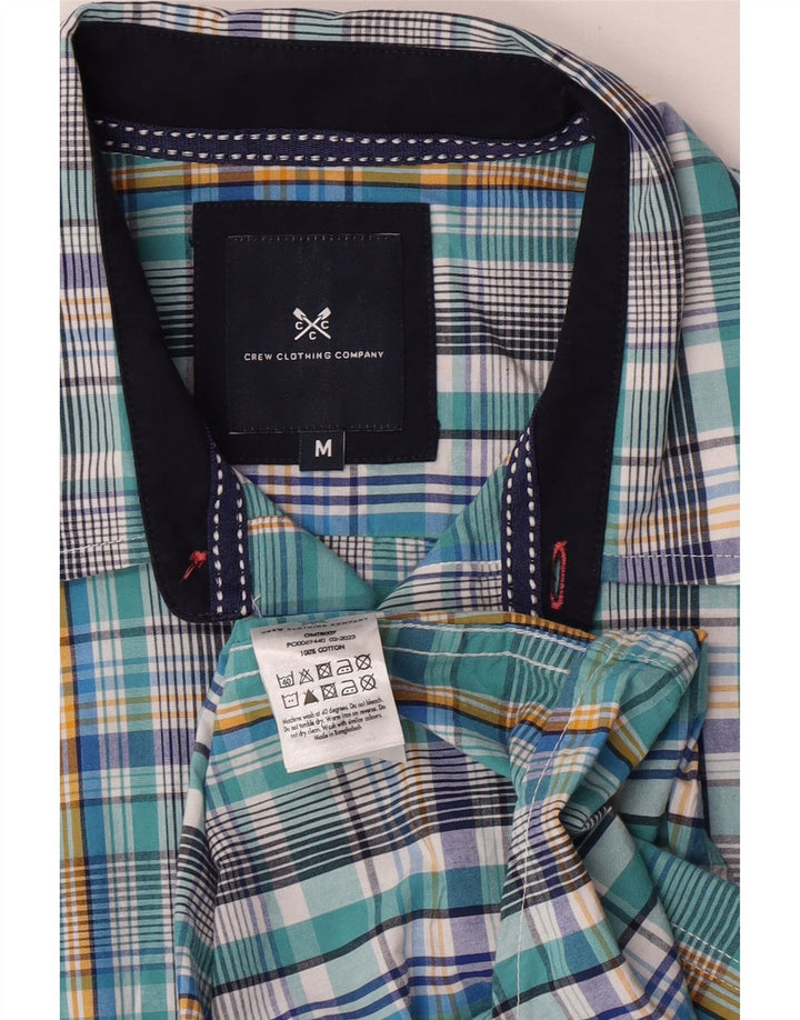 Crew Clothing Camisa de manga corta para hombre Algodón a cuadros azul medio
