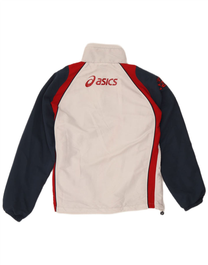 Asics Hombre Graphic Chándal Top Jacket XL Blanco Colorblock Poliéster