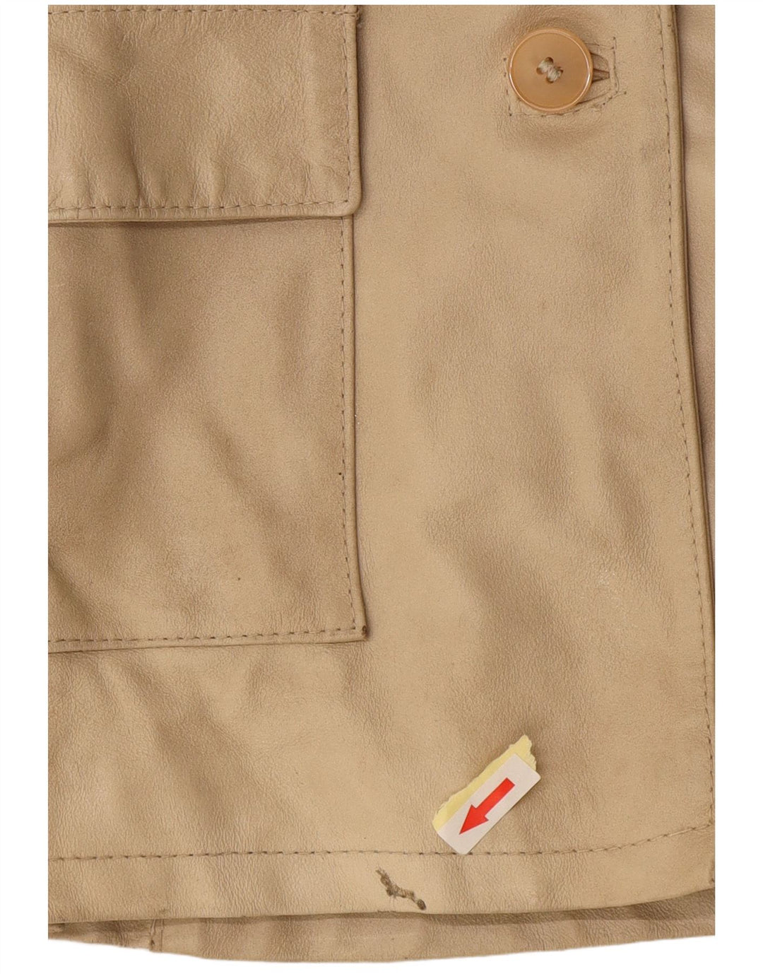 Viamaestra Chaqueta de cuero para mujer UK 12 Cuero beige mediano
