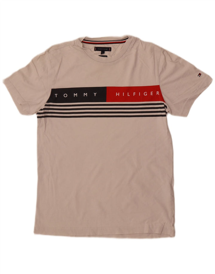 Tommy Hilfiger Camiseta gráfica para hombre Top Medium White Cotton