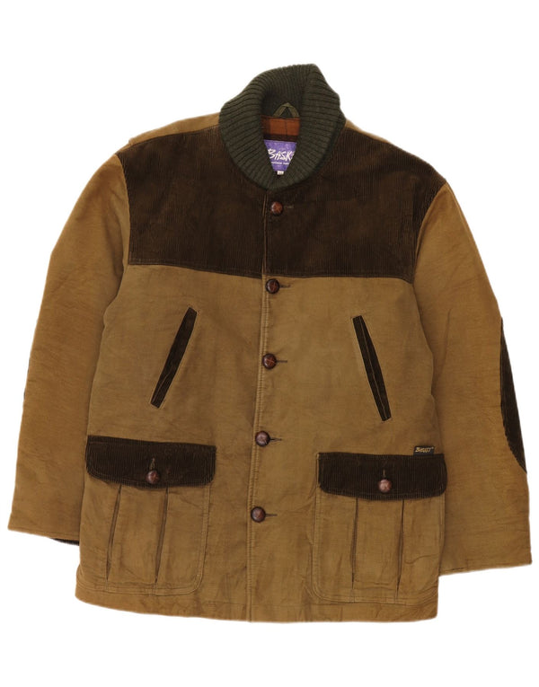 Chaqueta utilitaria vintage para hombre IT 48 Bloque de color beige medio