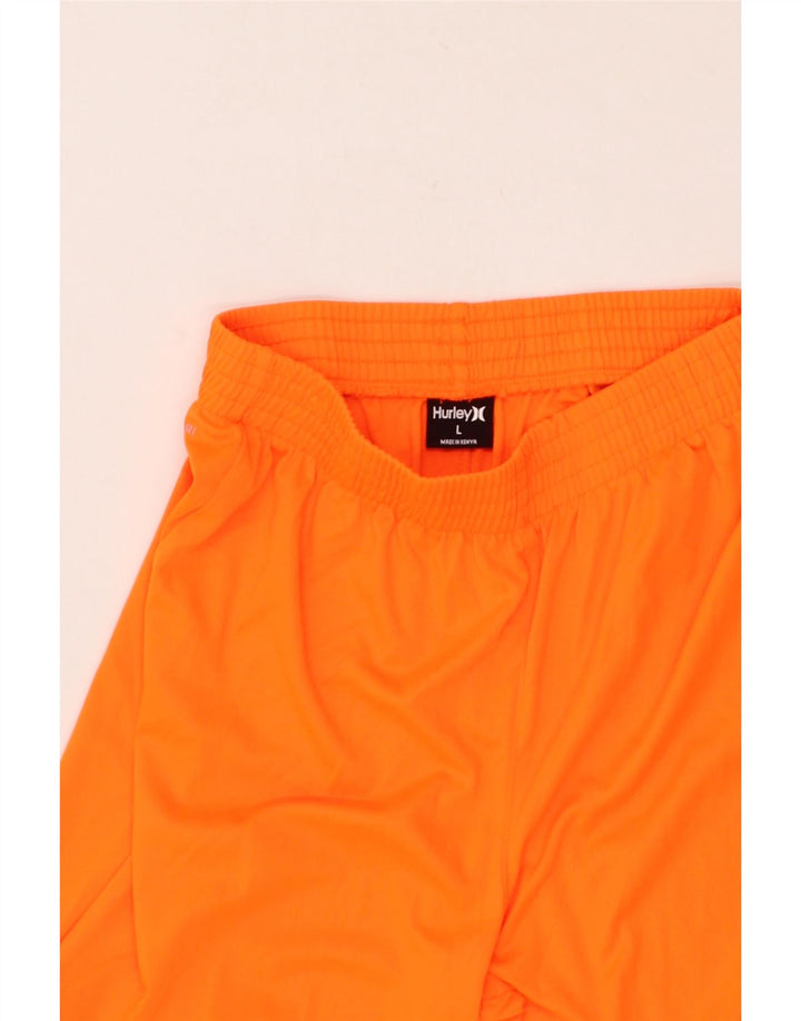 HURLEY Mens Graphic Sport Shorts Large  Orange Polyester Vintage Hurley and Second-Hand Hurley from Messina Hembry 