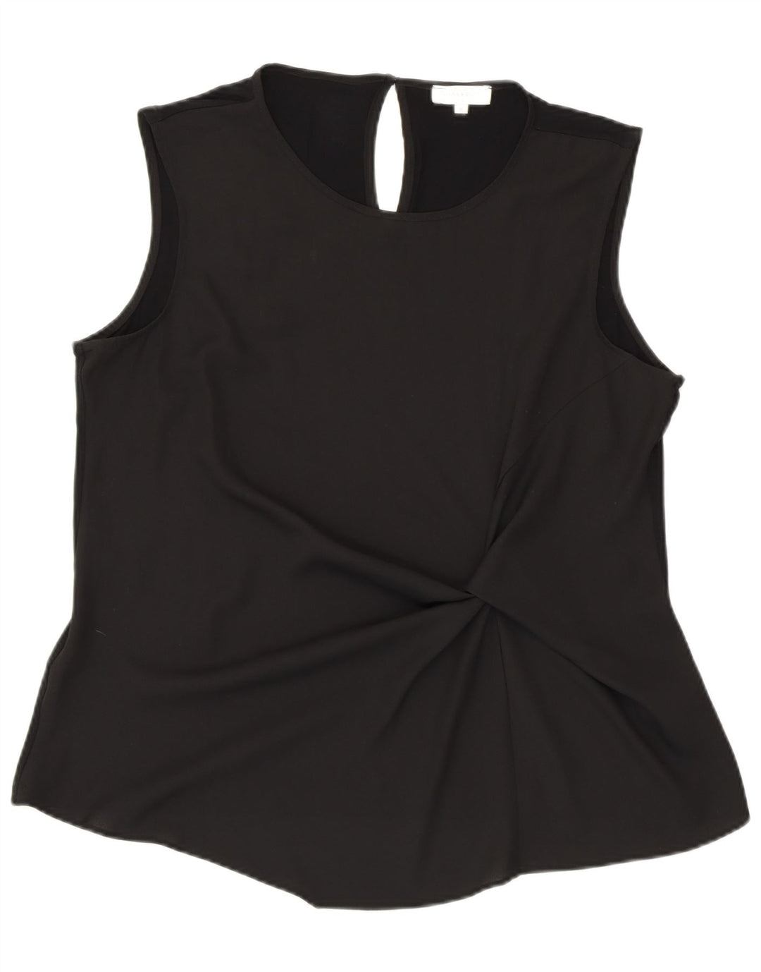 WAREHOUSE Blusa sin mangas para mujer UK 46 Large Viscosa negra